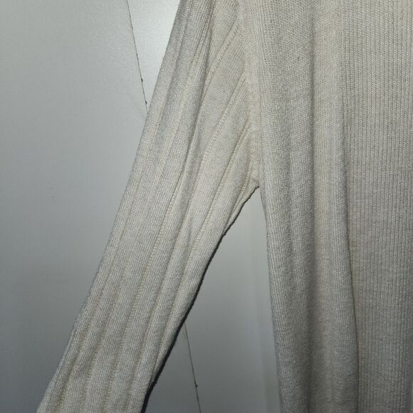 Victoria's Secret Cashmere Blend Ribbed Cardigan Womens Medium Beige Soft Cozy - Picture 9 of 9